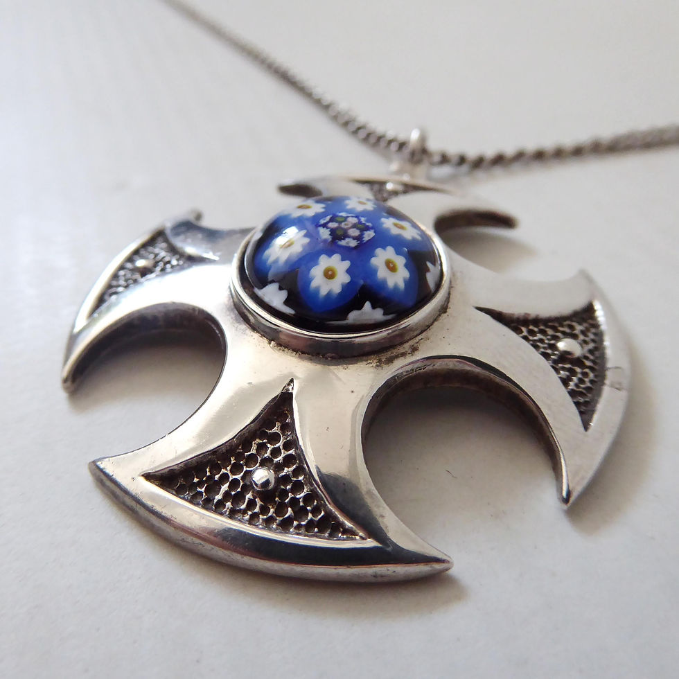 Thumbnail: Caithness Jewellery Celtic cross sterling silver 925 pendant necklace. Vintage