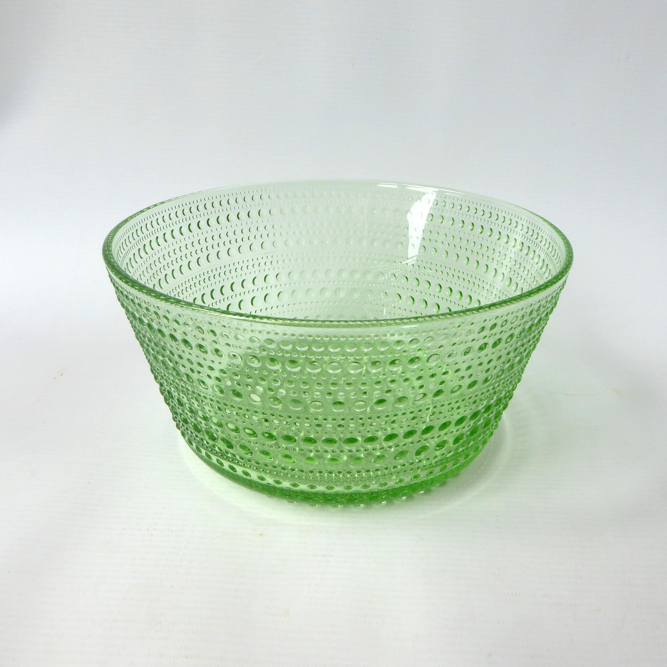 Vintage 8" Kastehelmi fruit bowl by Oiva Toikka, Nuutajarvi 1960s-1980s. Large