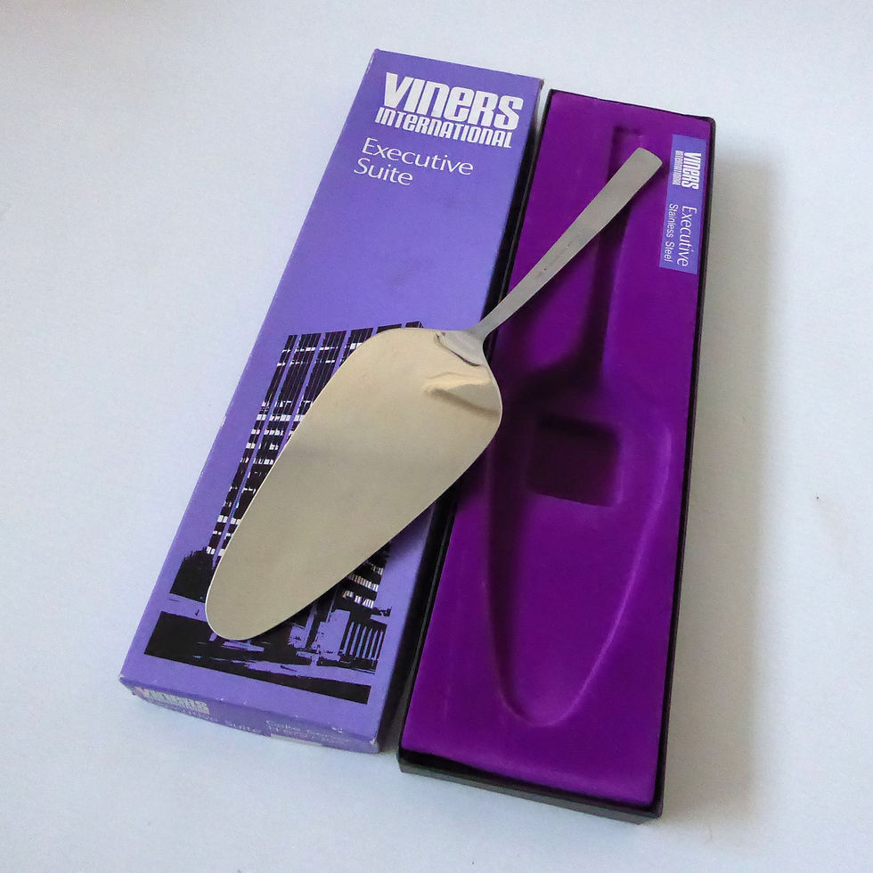 Thumbnail: Unused vintage Viners Executive Suite cake server. Boxed stainless steel pie