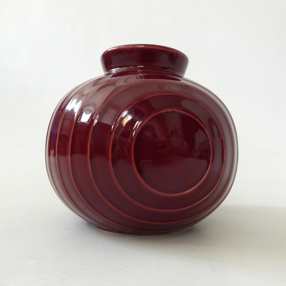 Thumbnail: Hornsea Pottery Concept vase. Vintage retro deep red ceramic round pot