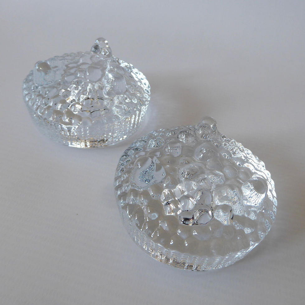 Thumbnail: Pair Tapio Wirkkala Ultima Thule art glass candle holders, iittala Finland