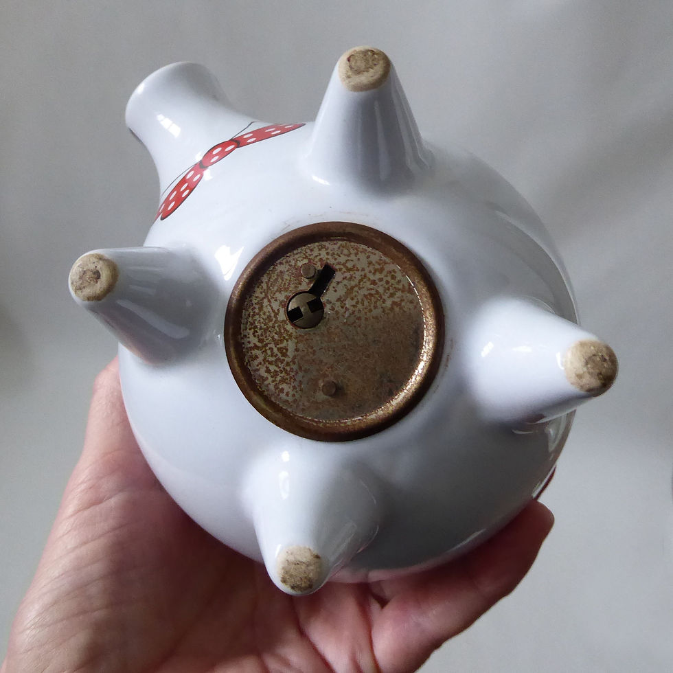 Thumbnail: Vintage Waechtersbach gentleman piggy bank. West German ceramic pottery. 1970s