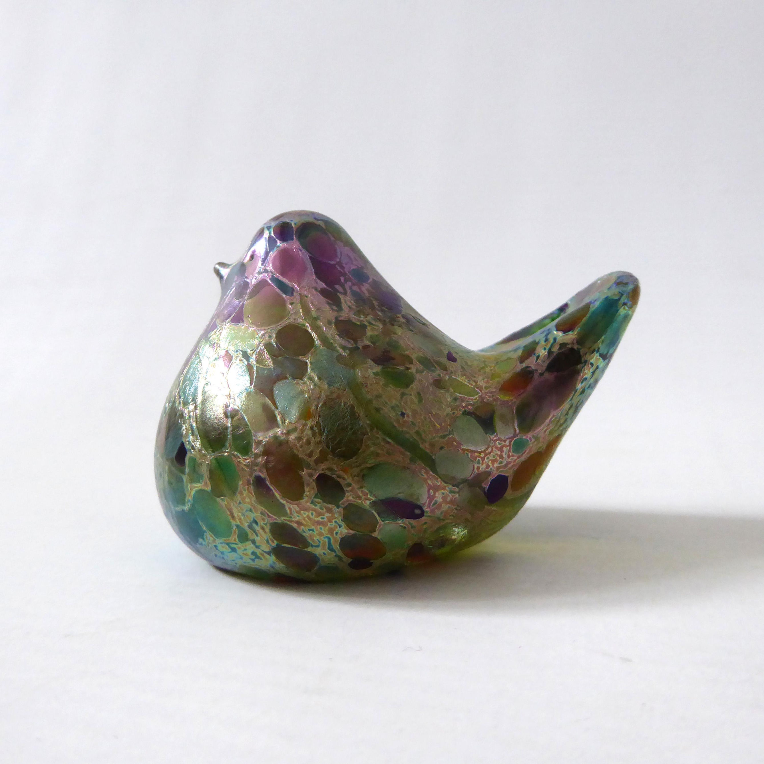 Vintage Isle of Wight Studio art glass bird paperweight. Summer Fruits
