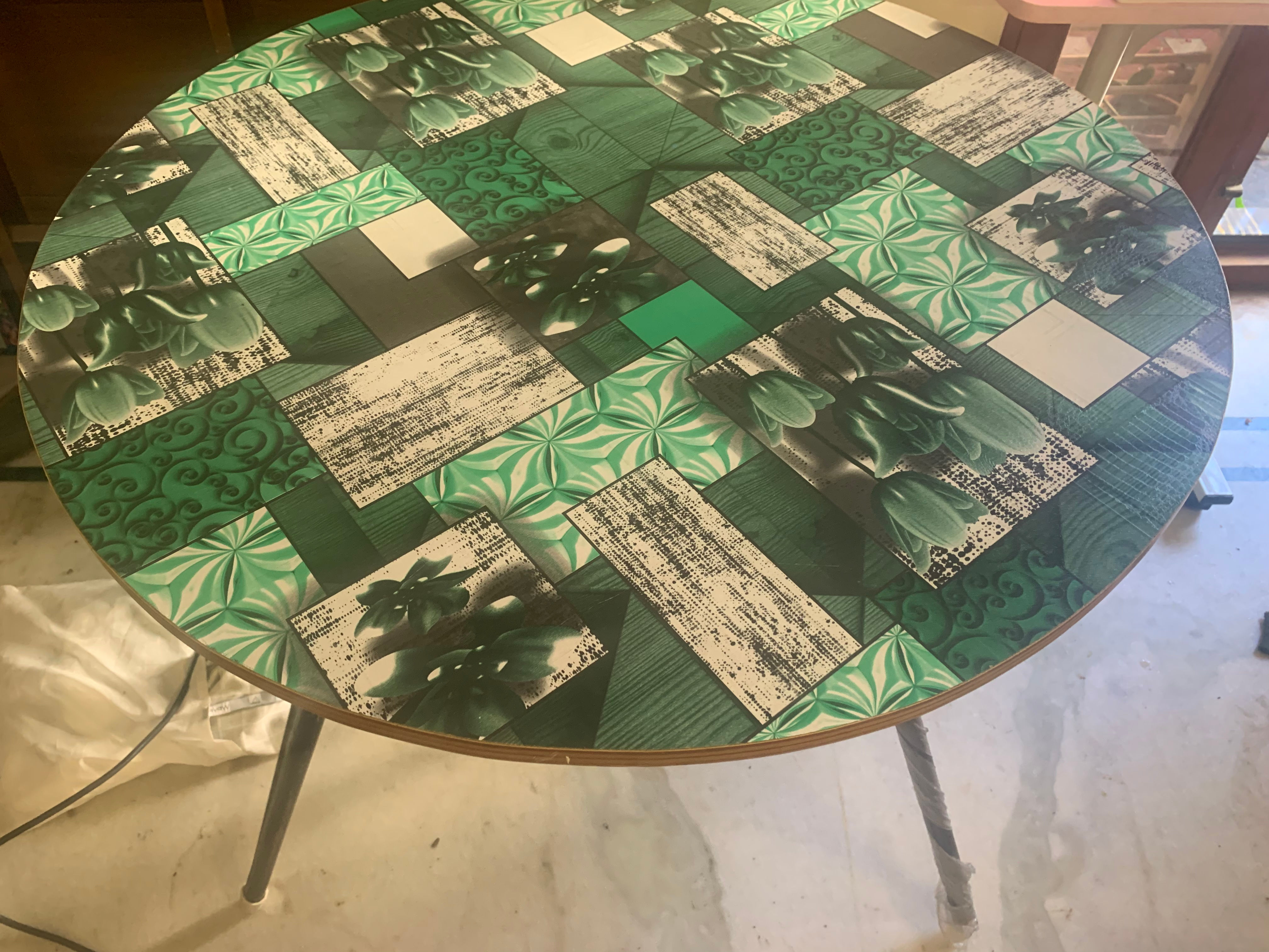 MDF particle wood round table 