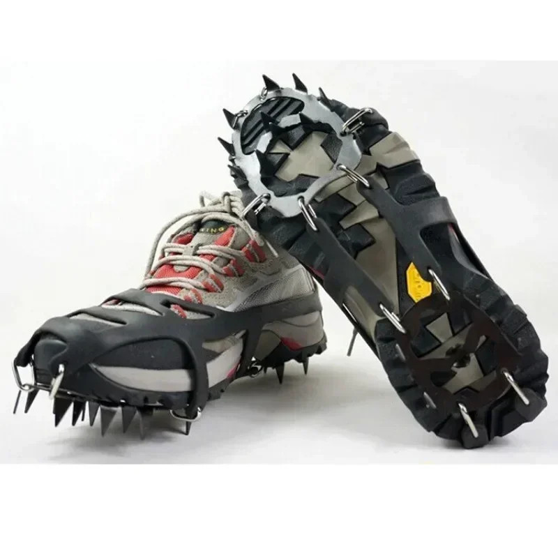 Thumbnail: 1Pair Professional Climbing Crampons 18 Studs Anti-Skid Ice Snow Walking Shoes