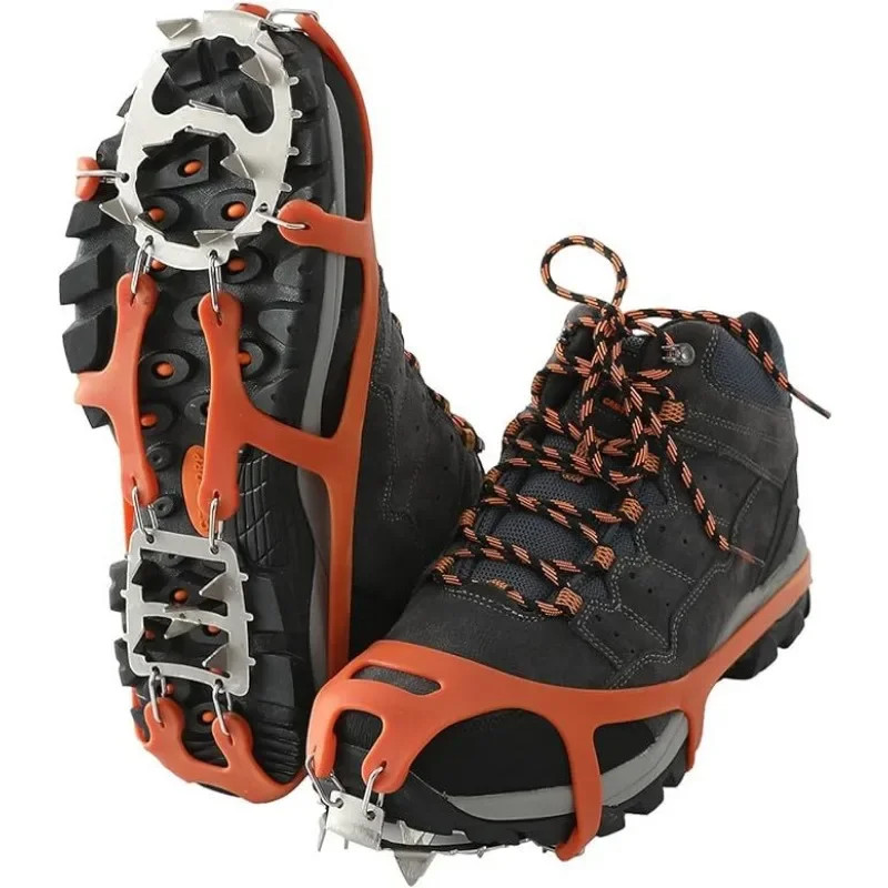 Thumbnail: 1Pair Professional Climbing Crampons 18 Studs Anti-Skid Ice Snow Walking Shoes