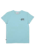 T-shirt manches courtes bleu ciel humour de la marque hellswear vue de face