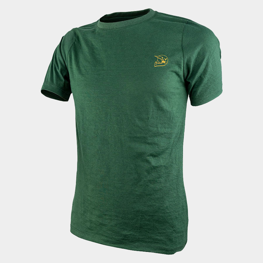 T-shirt manches courtes vert modèle: WAY OF LIFE de By City vue sur impression poitrine de face
