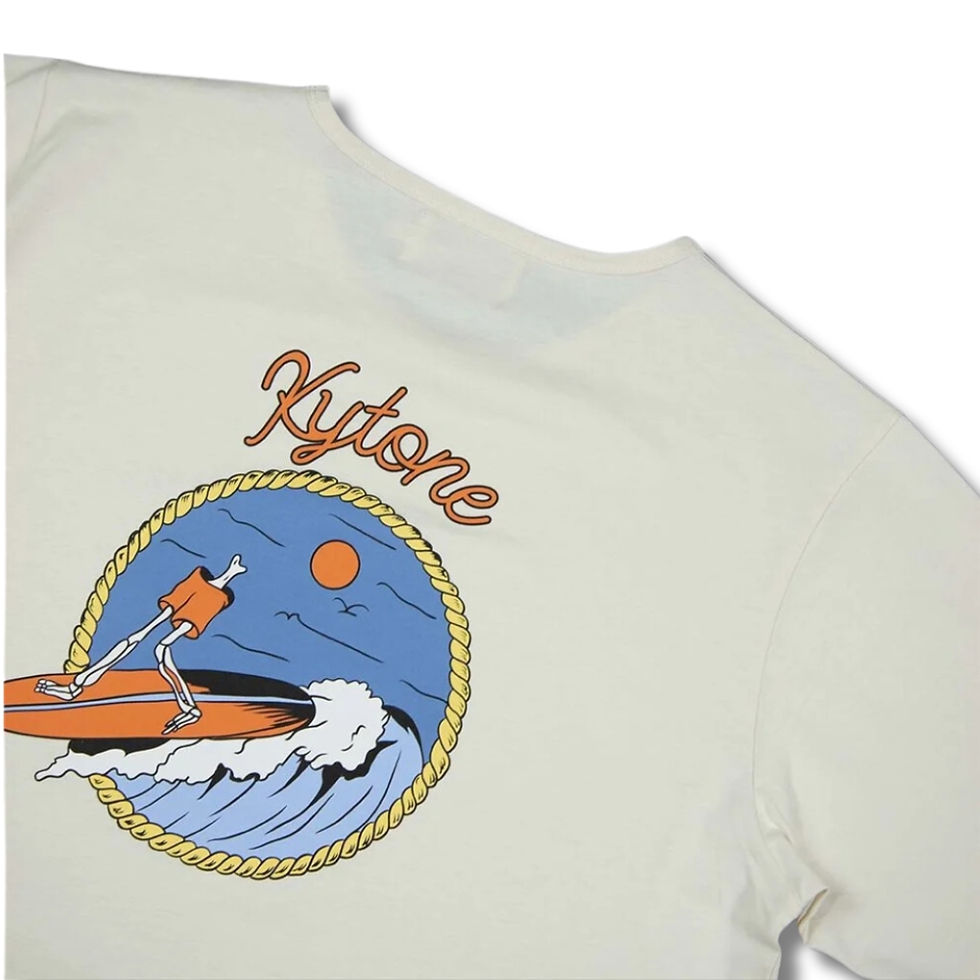 Miniature : T-shirt blanc manches courtes de la marque Kytone modèle skeleton vue impression dos