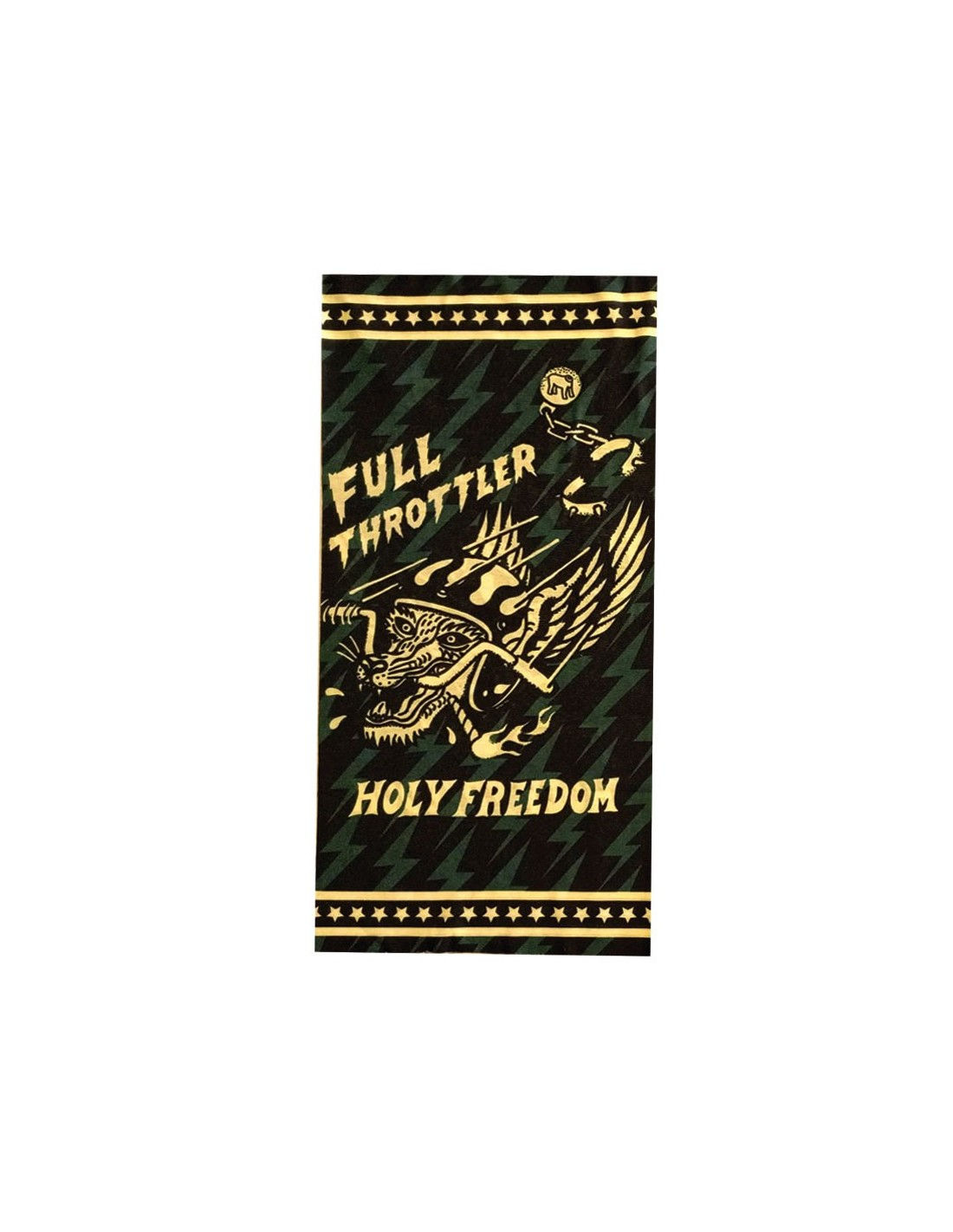 Tour de cou noir modèle Flying Wolf de la marque Holyfreedom vue de dessus