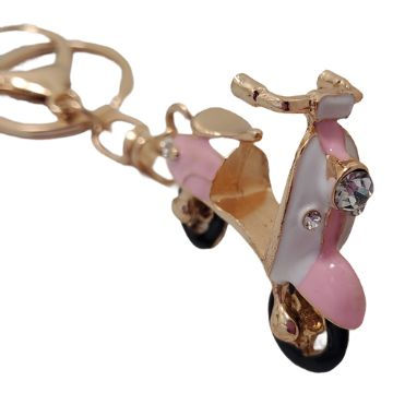 Miniature : Porte-clé en métal - scooter rose