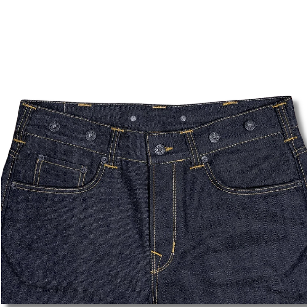 Miniature : Short denim bleu métal modèle 1937 Roamer 11oz de la marque Pike Brothers zoom sur la face