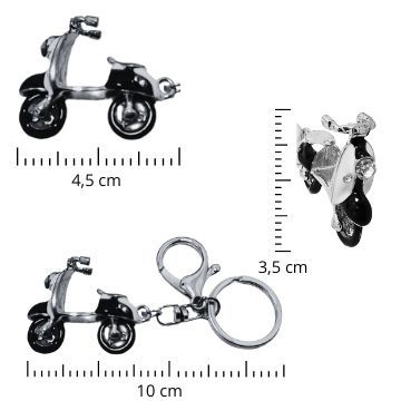 Miniature : Porte-clé en métal - scooter Guide de taille