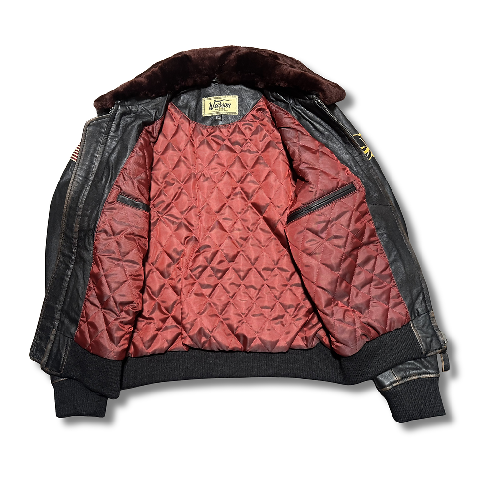 Miniature : Veste cuir homme marron modèle G1 Hot Rod Rub Off de  Warson Motors vue interieur