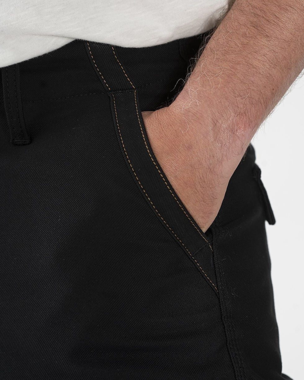 Miniature : Pantalon moto noir - black jack - vue poche avant gauche
