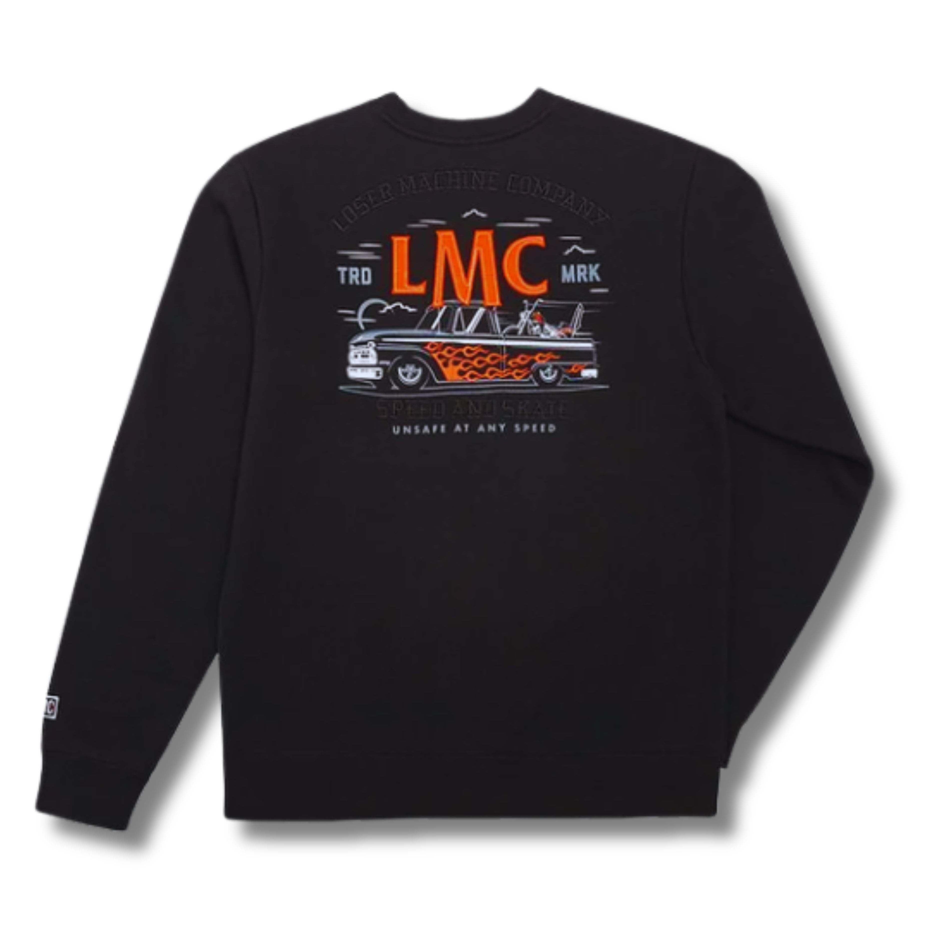 Sweat homme modèle: Chase Fleece de Loser Machine Company vue de dos sur impression brodée