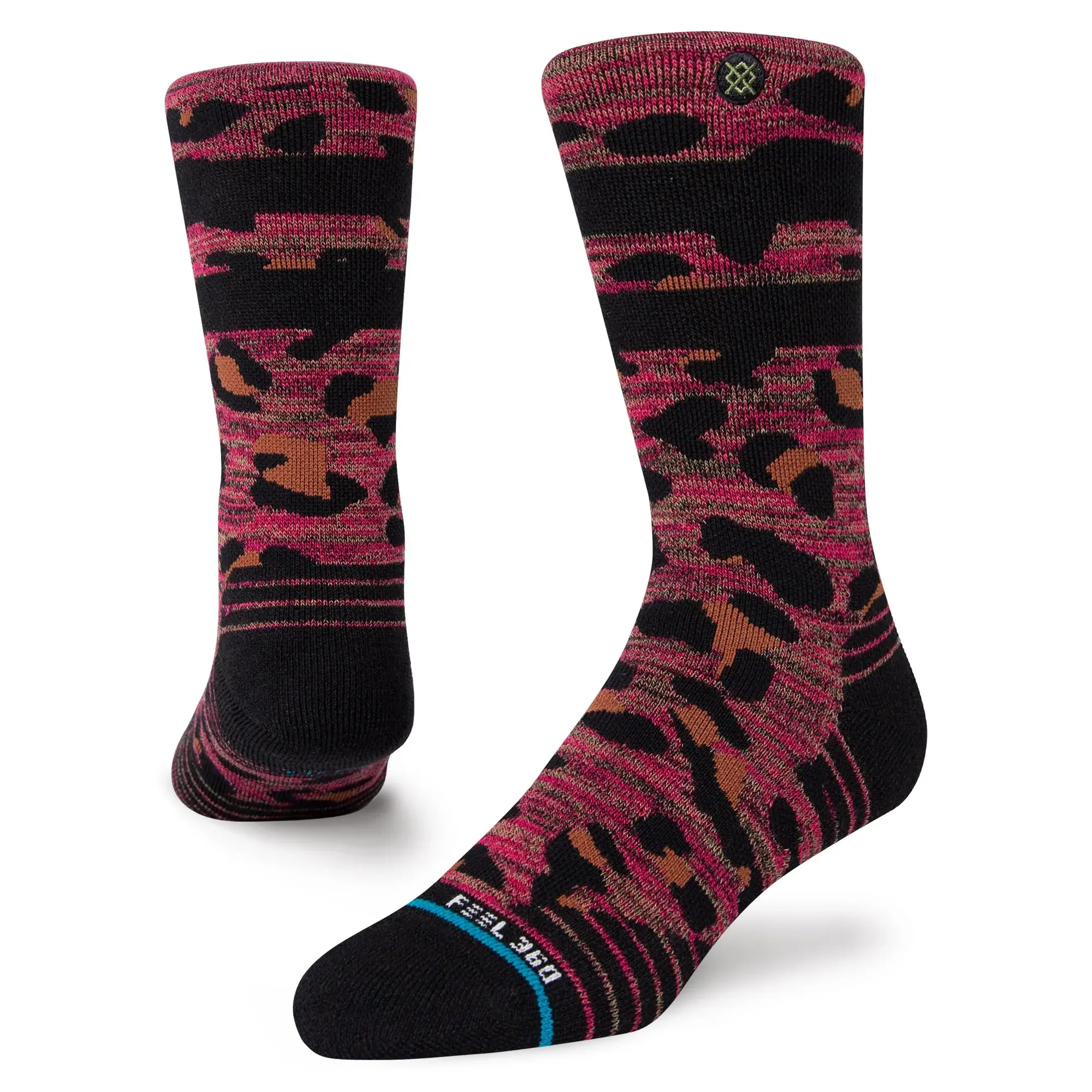 Chaussettes mi-mollet rouge modèle Spirit Animal Crew de la marque Stance