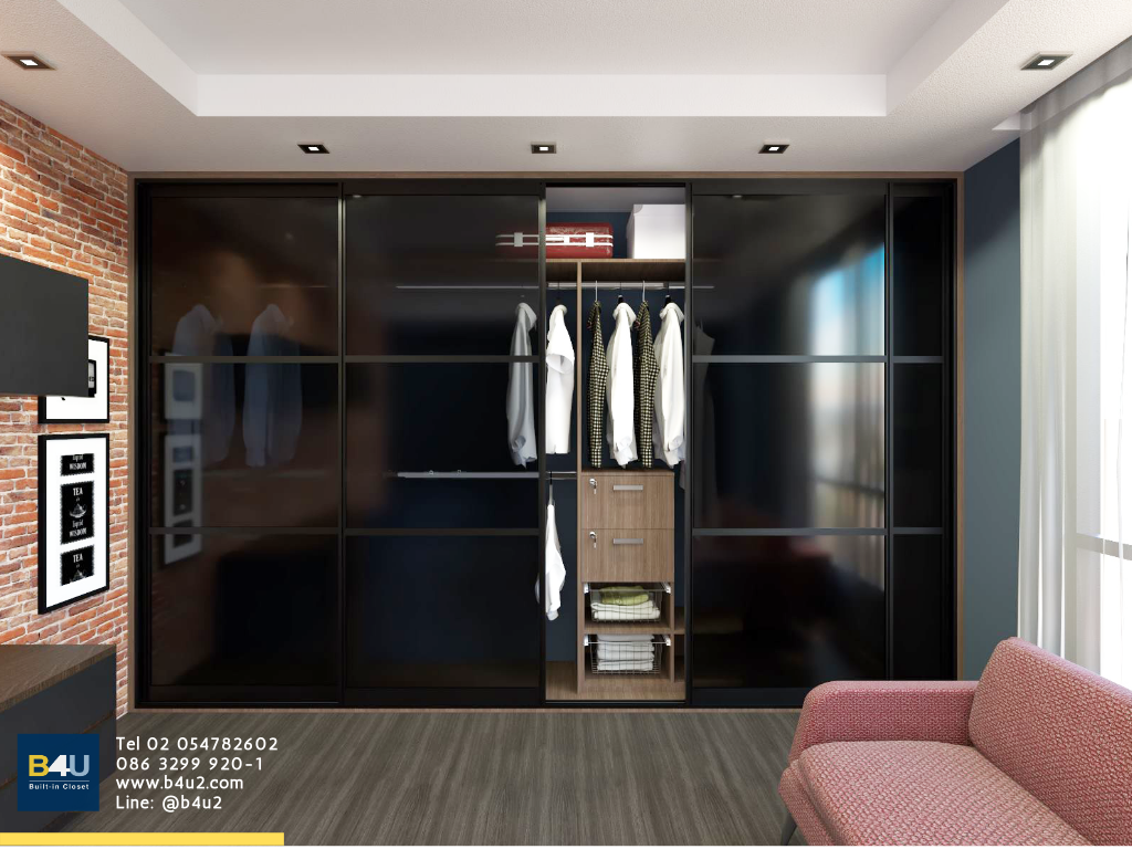 ผลงาน Sliding Door Closet ตู้เสื้อผ้าบานเลื่อนบิวท์อิน