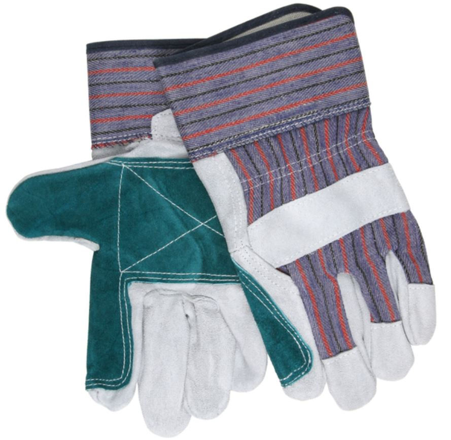 MCR Split Leather Double Palm Work Gloves; 1311