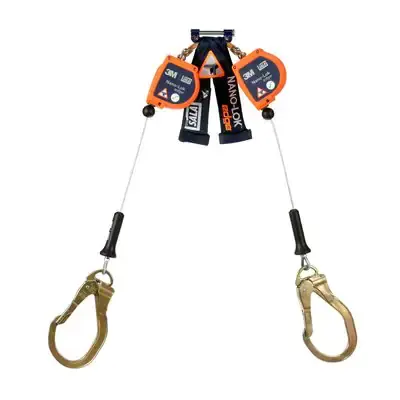 3M DBI-SALA Nano-Lok 8ft Twin-Leg Class 2 SRL w/Steel Lock Rebar Hooks