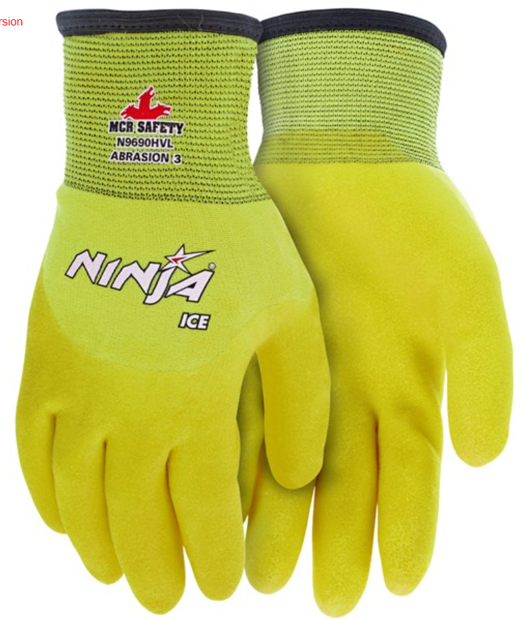 MCR Ninja Ice Hi-Vis, Insulated, Knuckle Coated HPT Work Glove; N9690HV
