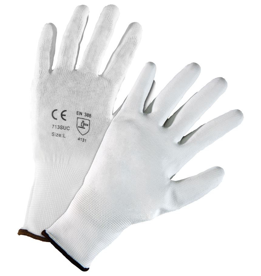 PIP G-Tek PosiGrip White Nylon, Polyurethane Coated 13g Glove; 713SUC