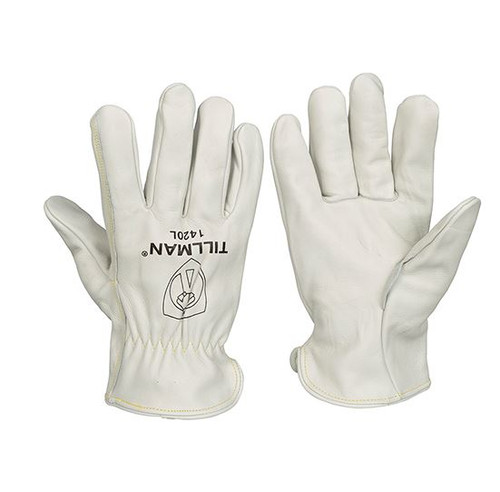 Tillman 1414M Medium Top Grain Cowhide Drivers Gloves - 1 Pair White Drivers Style
