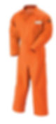 Black Stallion Flame-Resistant Safety Orange Cotton Coverall; FO9-32CA/PT