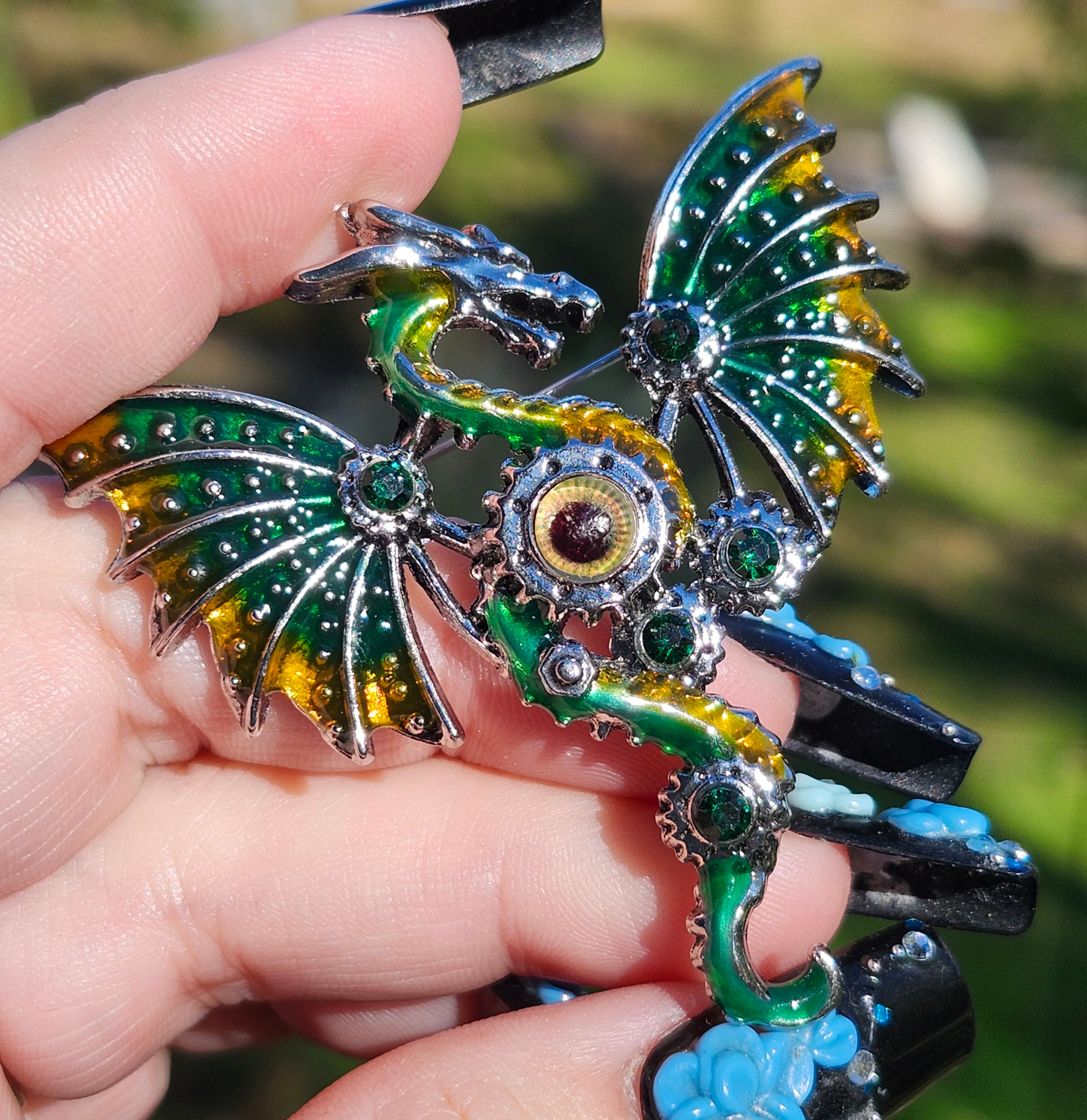 Tarot Pyramid Green Dragon Pin | SpellFire