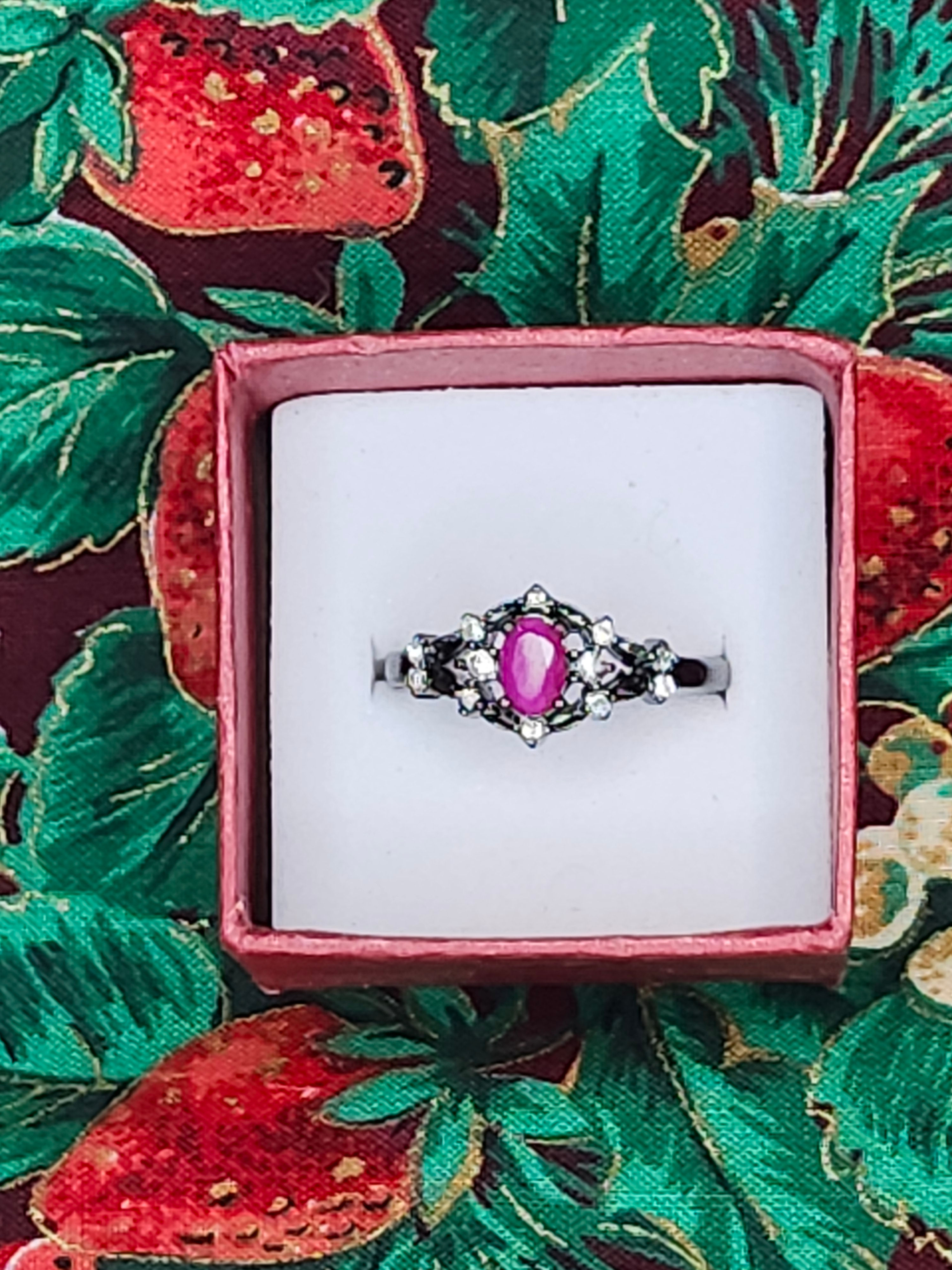 UV Reactive Ruby Ring