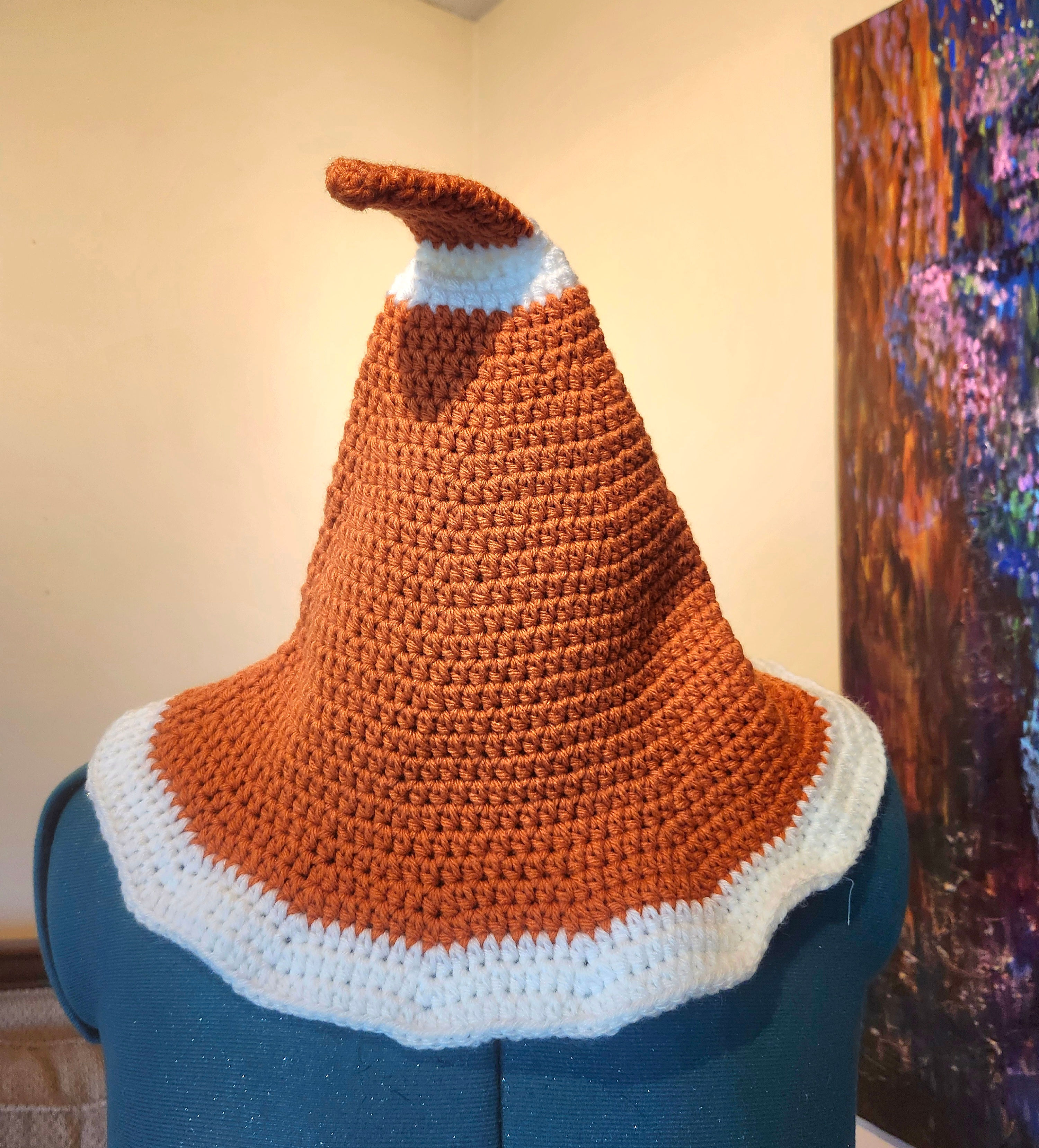 Candy Corn Hand Knitted Witch Hat