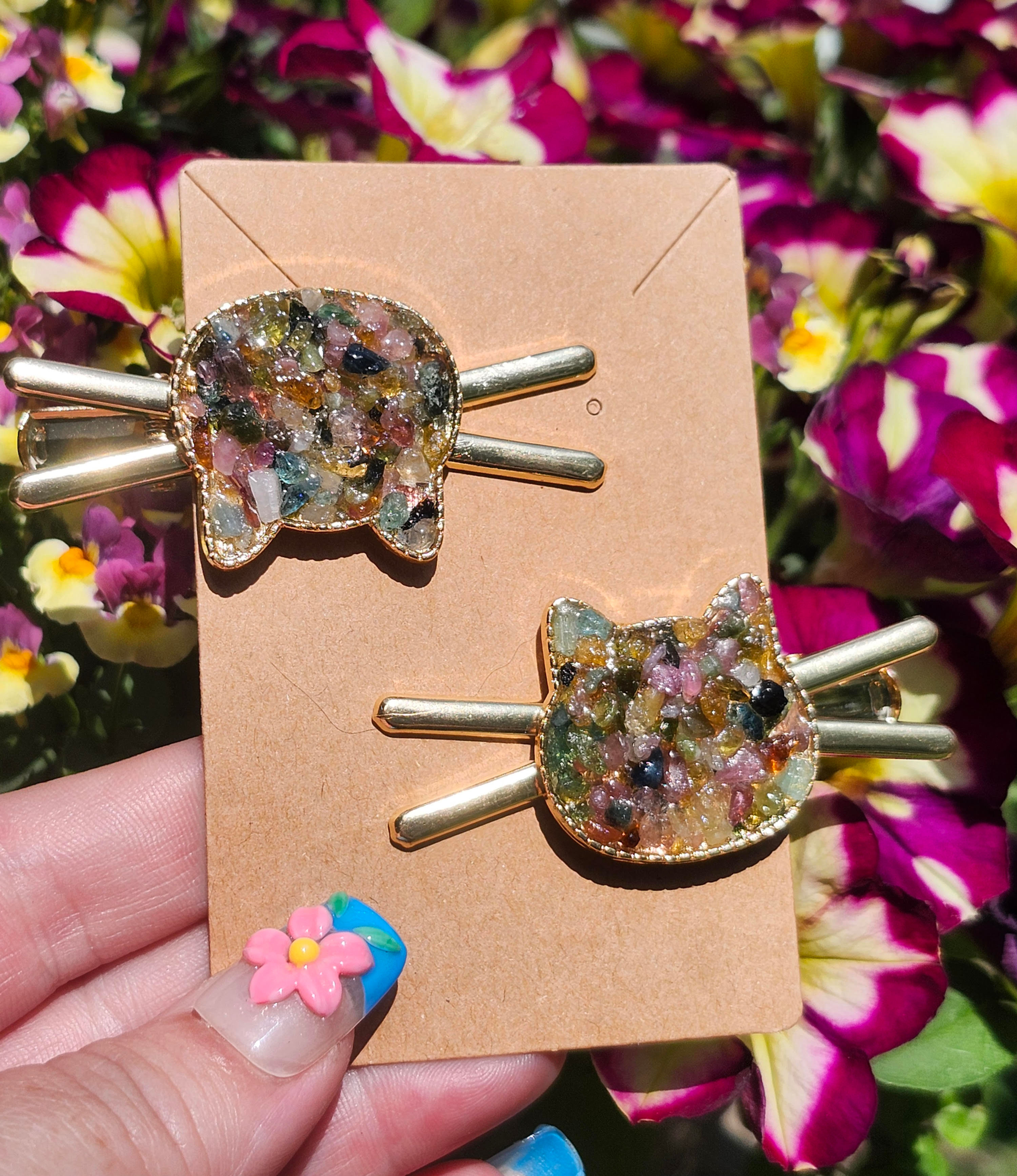 Tourmaline Cat Hair Clips