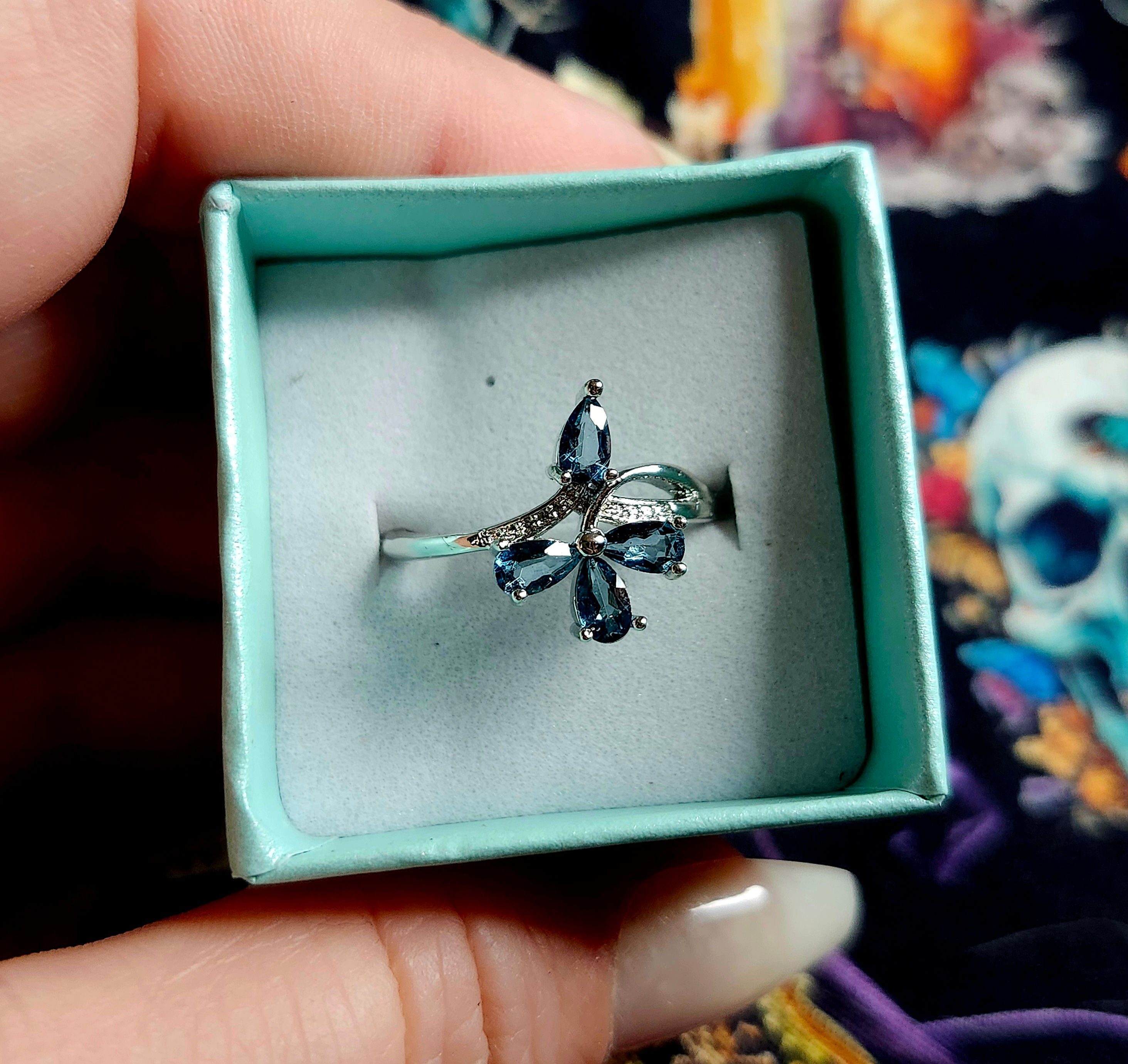 London Blue Topaz Scroll Ring 