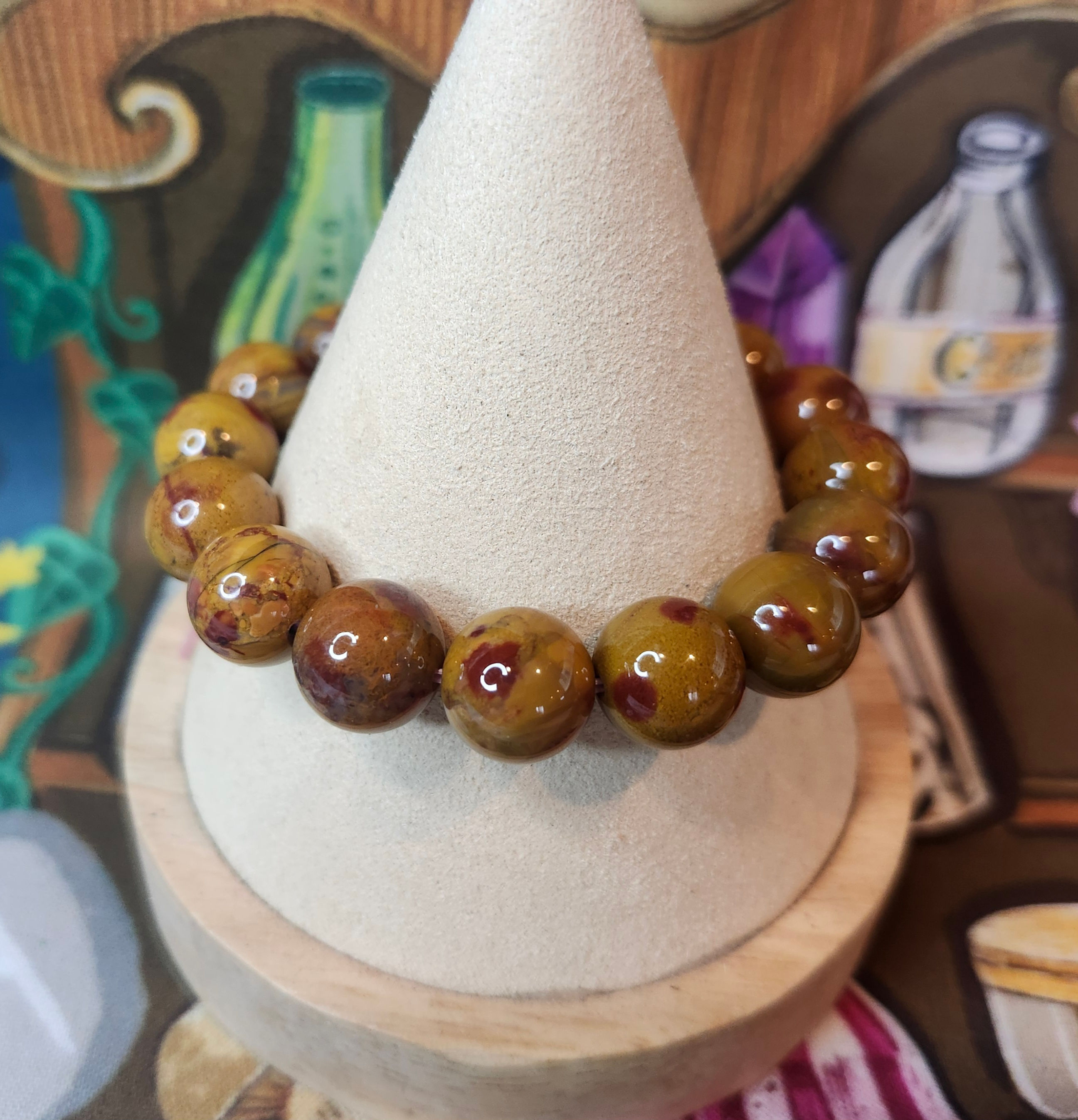 Lrg Bead Ashana Agate Bracelet 