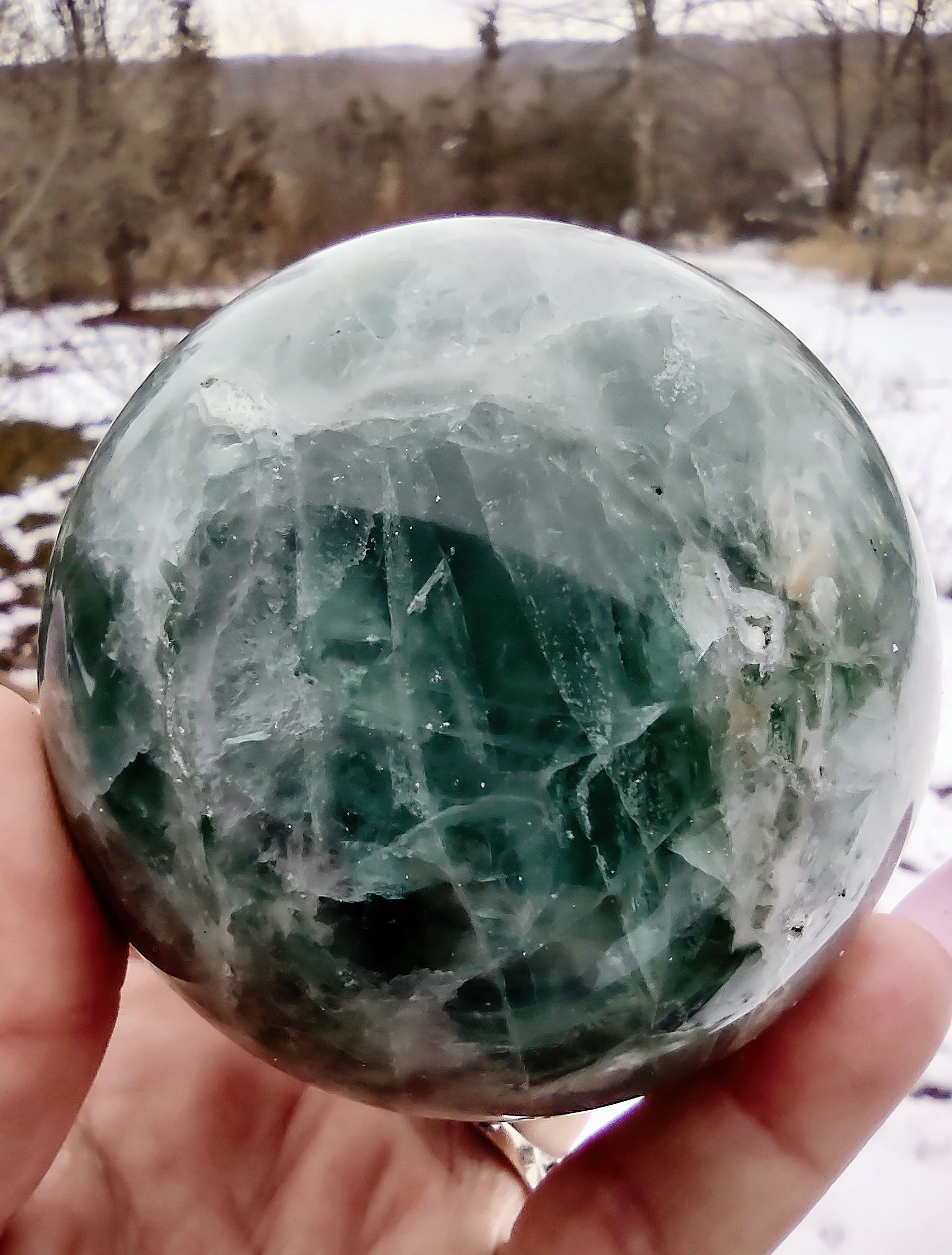 Large Green Fluorite Sphere 