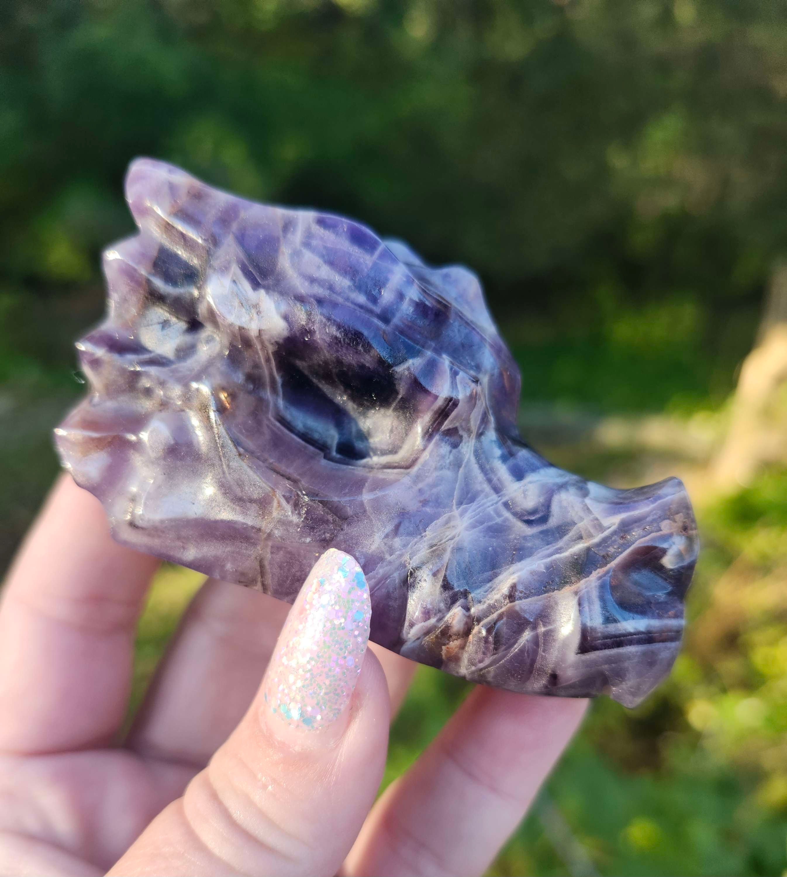 Dream Amethyst Dragon Skull