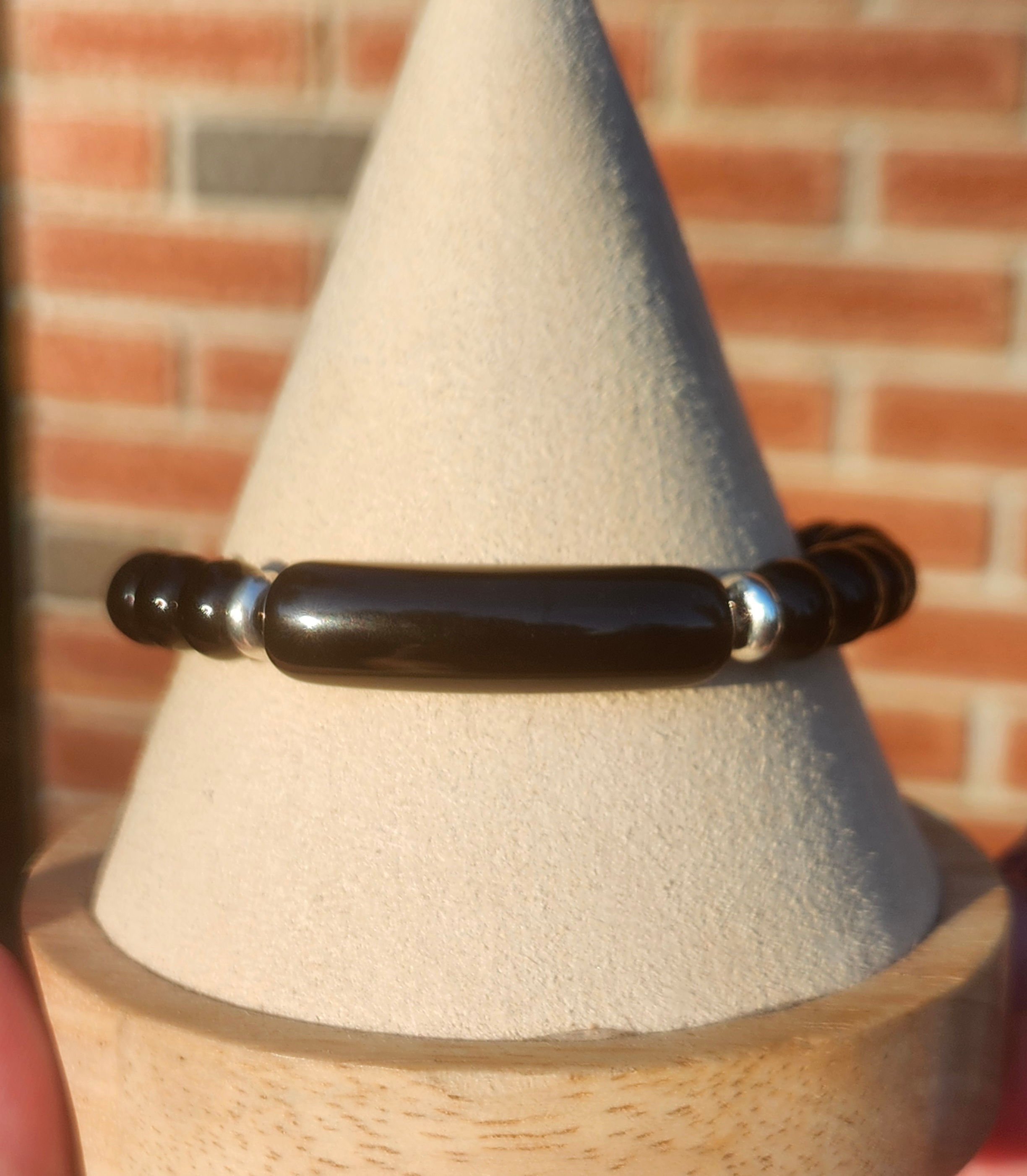 Obsidian Beaded Bracelet