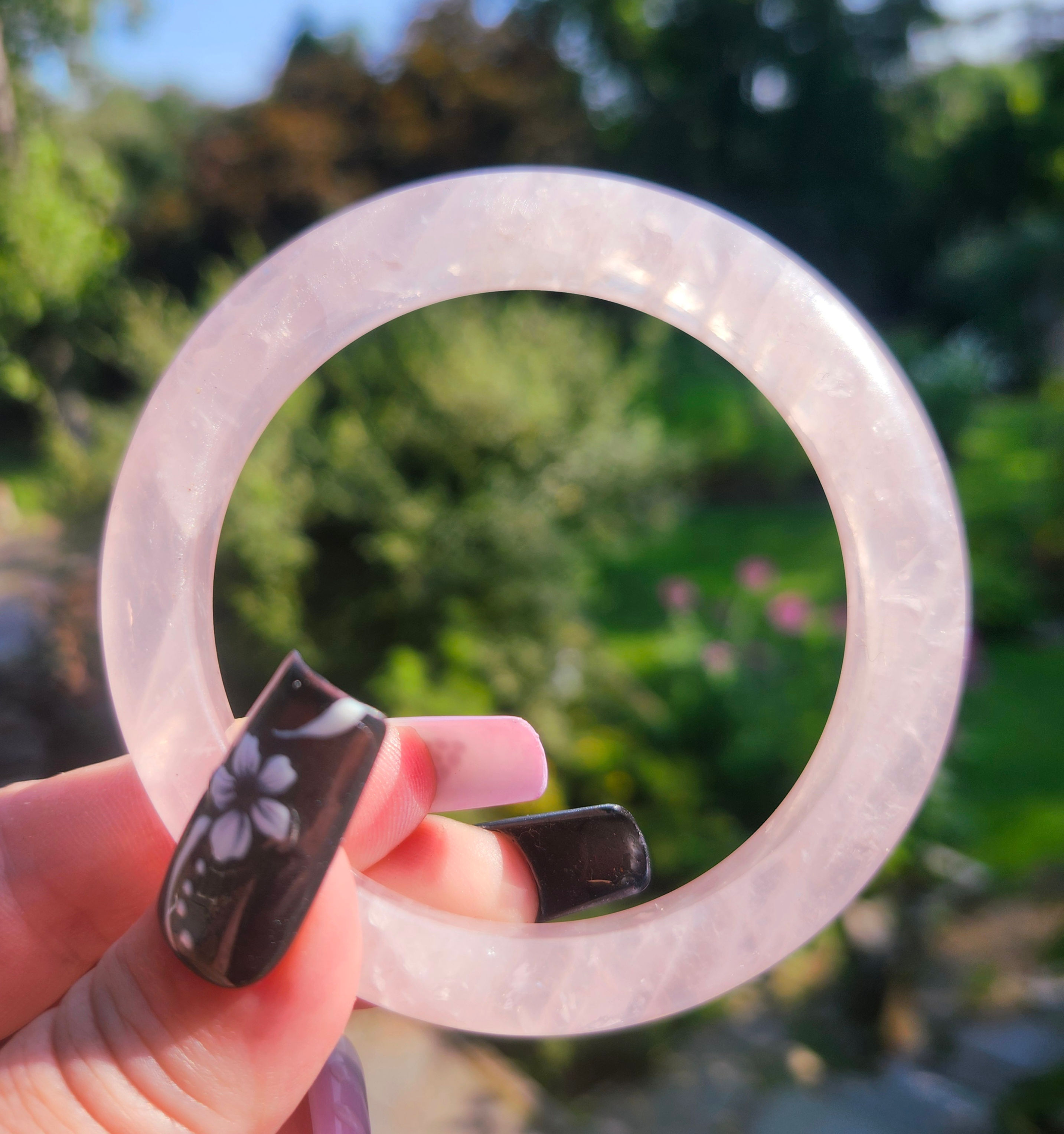 Full Rose Quartz Bangle Bracelet