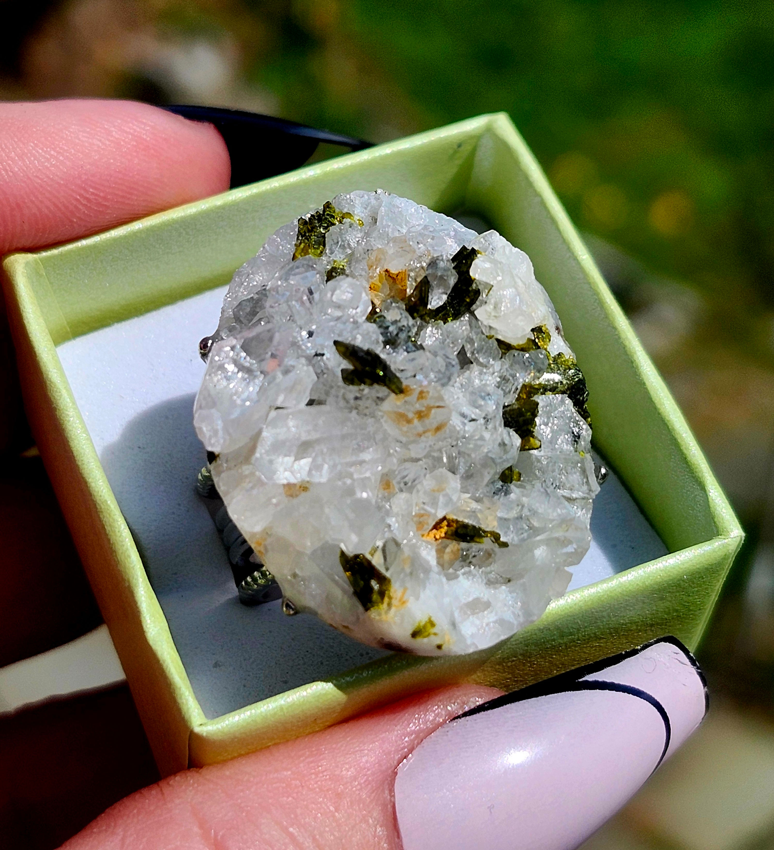 Quartz and Epidote Cluster Ring