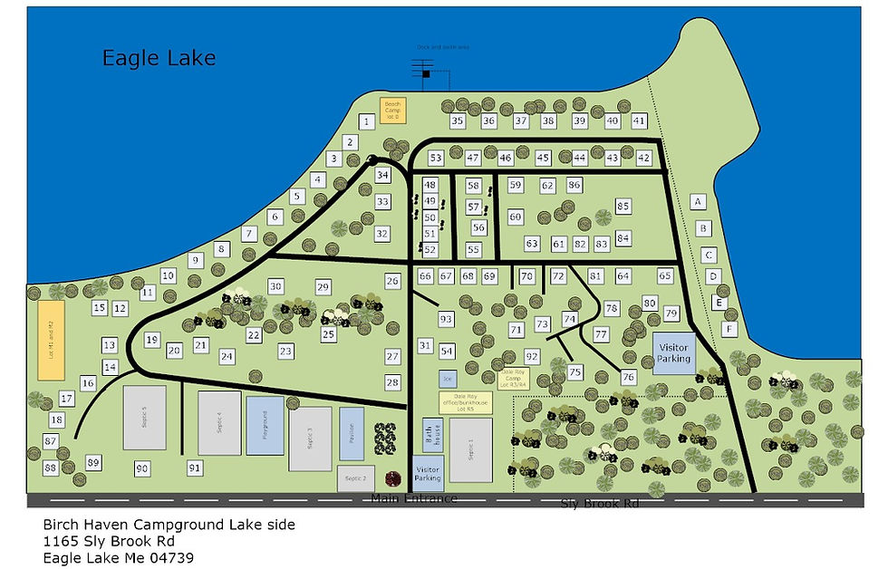 Lake Side Map Birch Haven Campground