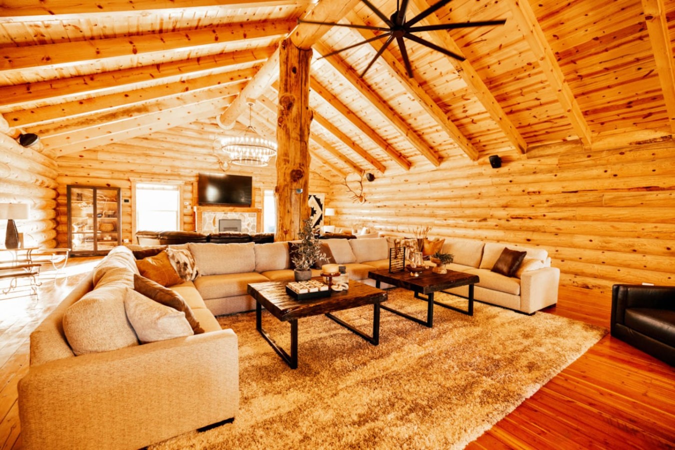 The great room at Thousand Lake Lodge at Capitol Reef in Lyman, Utah
