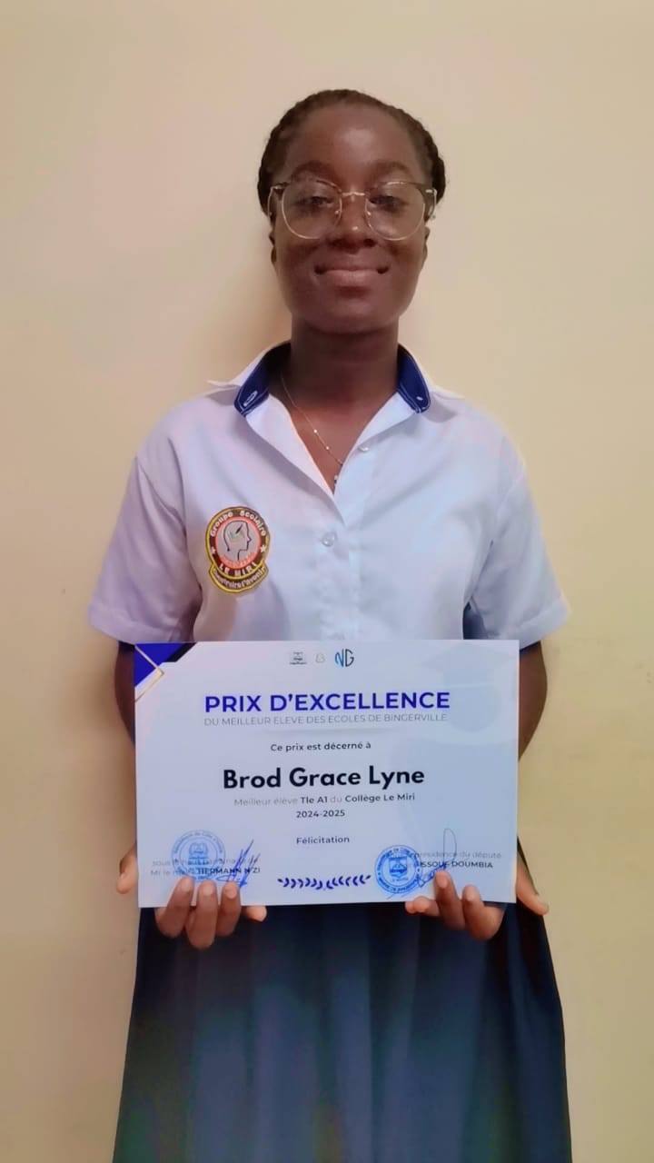 Prix d'excellence — Meilleur élève de Bingerville