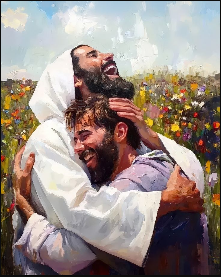 Jesus hugging