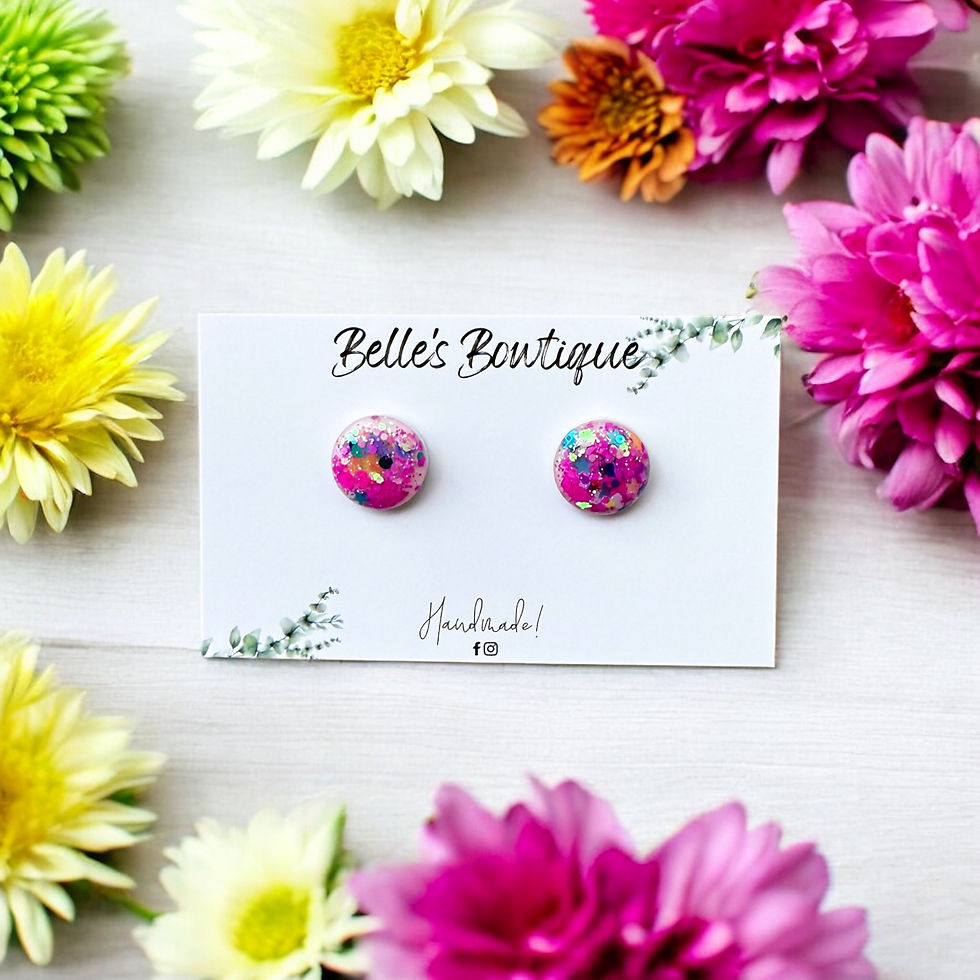 Thumbnail: Vibrant Pink Glitter Studs