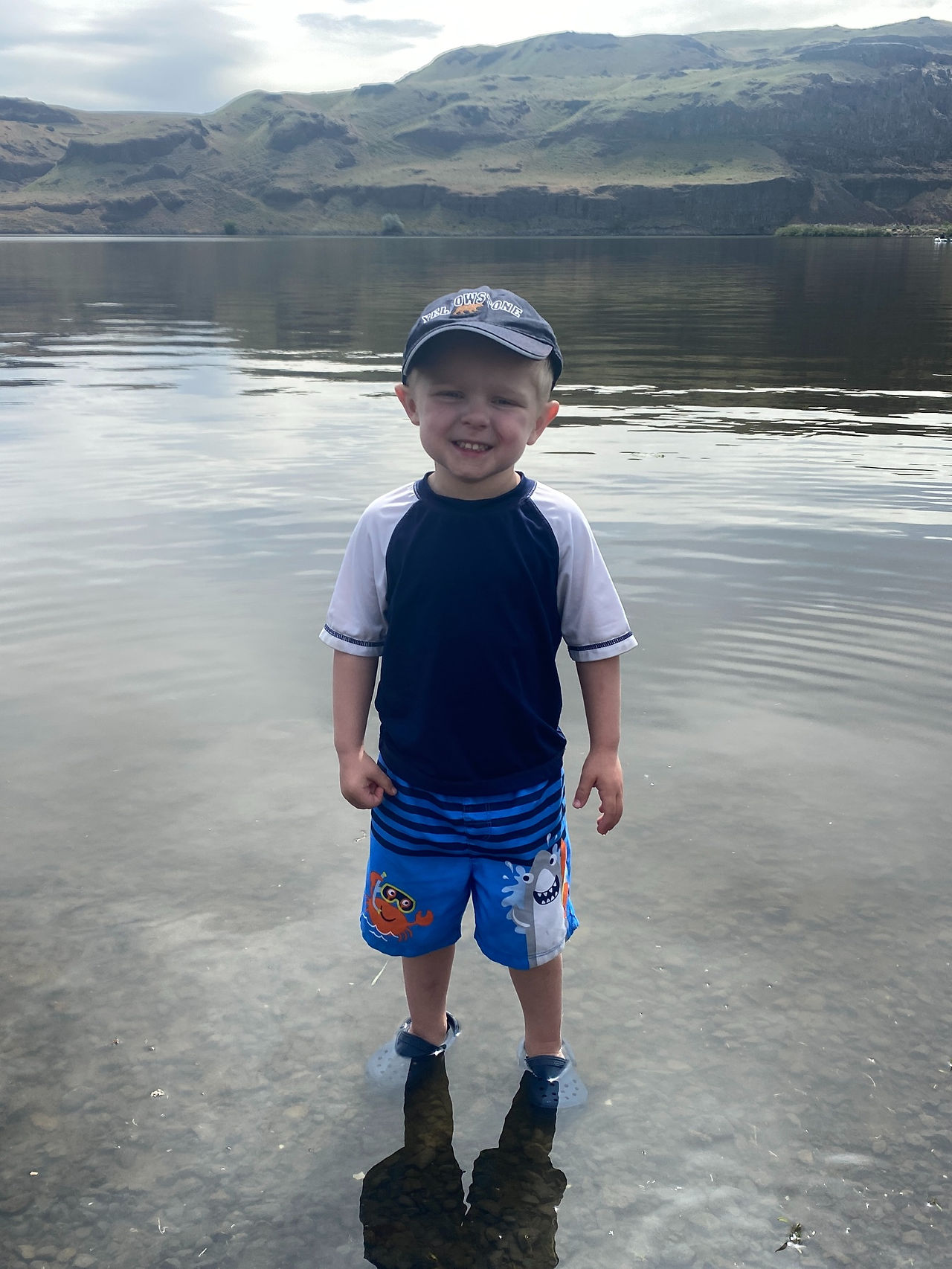 Little boy playing in the Palouse River.
