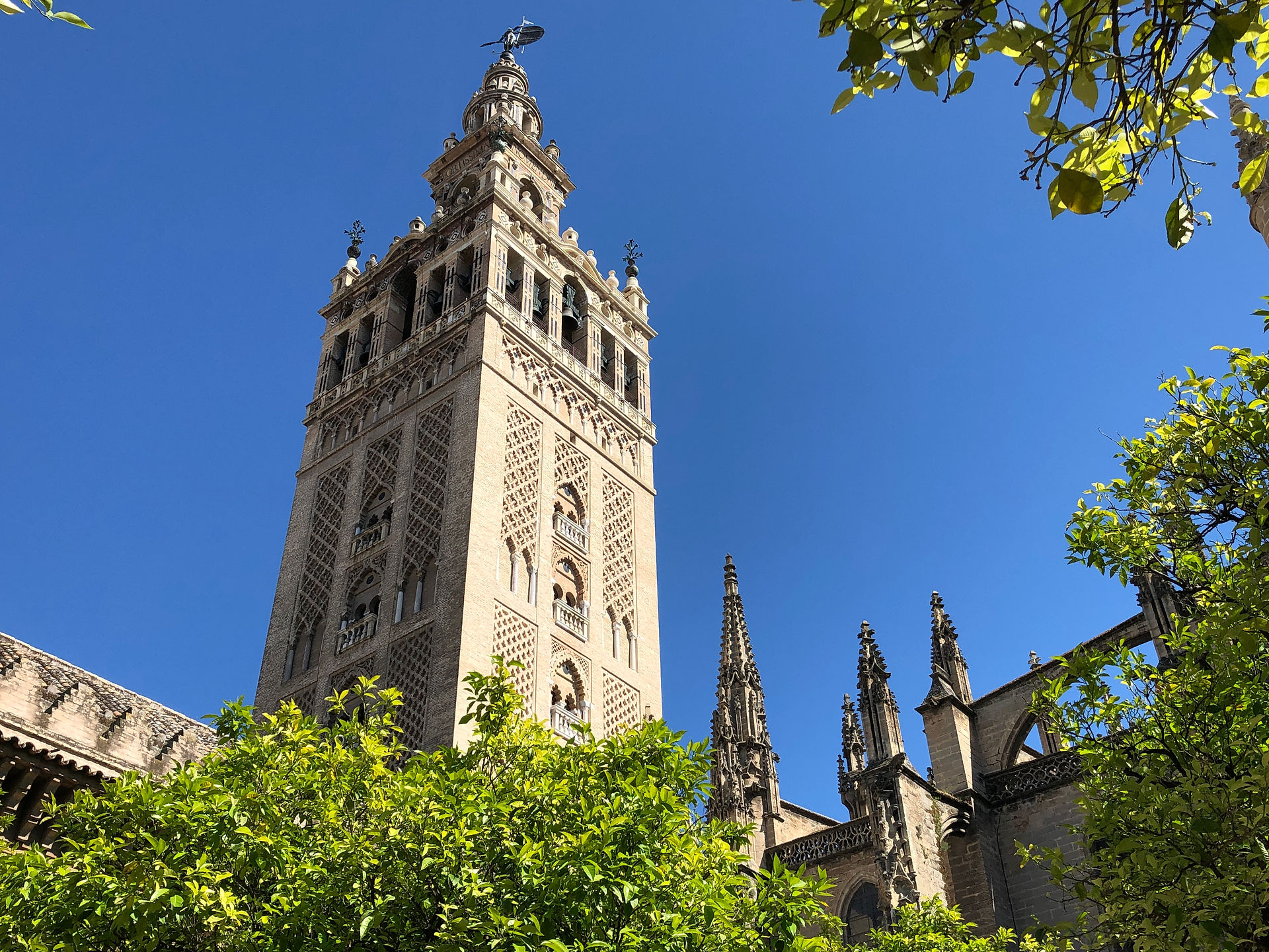 Gorgeous architecture of La Giralda in Seville, Spain.