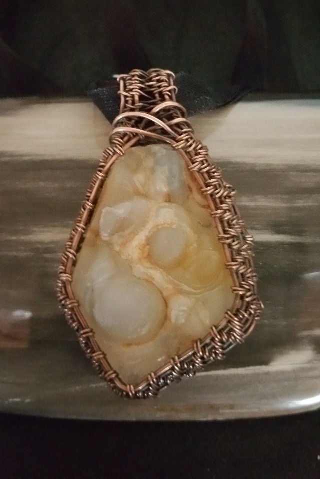 Crystal Chalcedony in Copper Weave