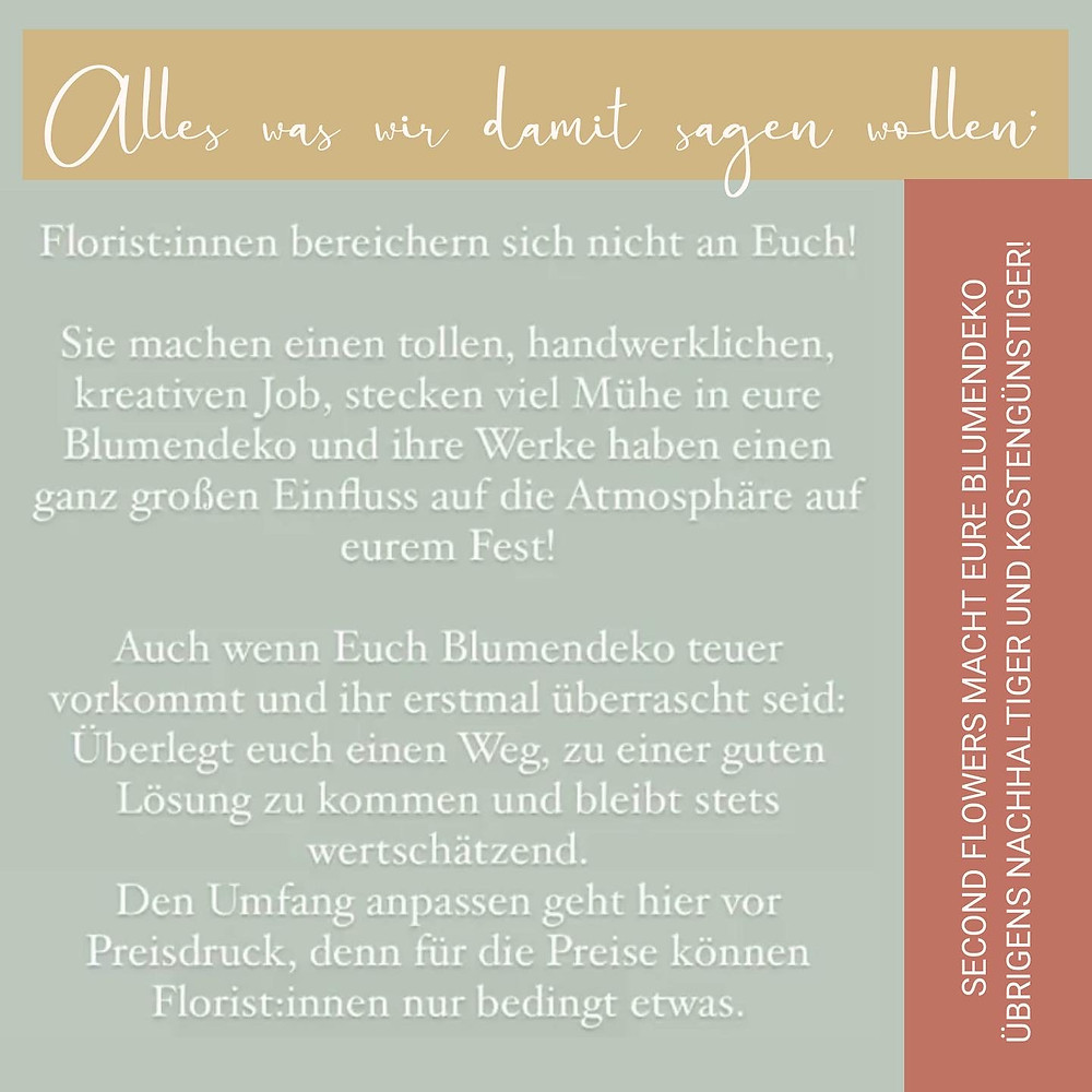 Second flowers nachhaltige Blumendeko Umfrage Fazit
