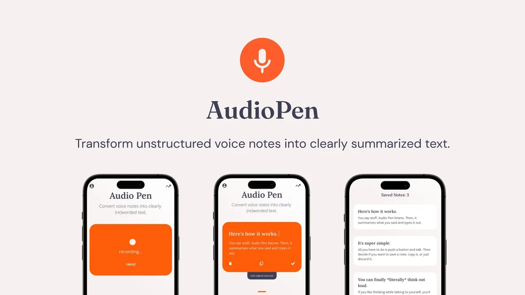 Splash screen AudioPen