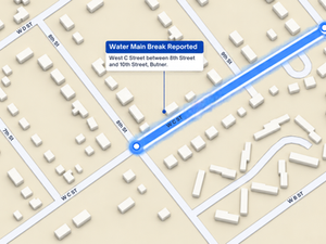 Water Main Break - West C Street